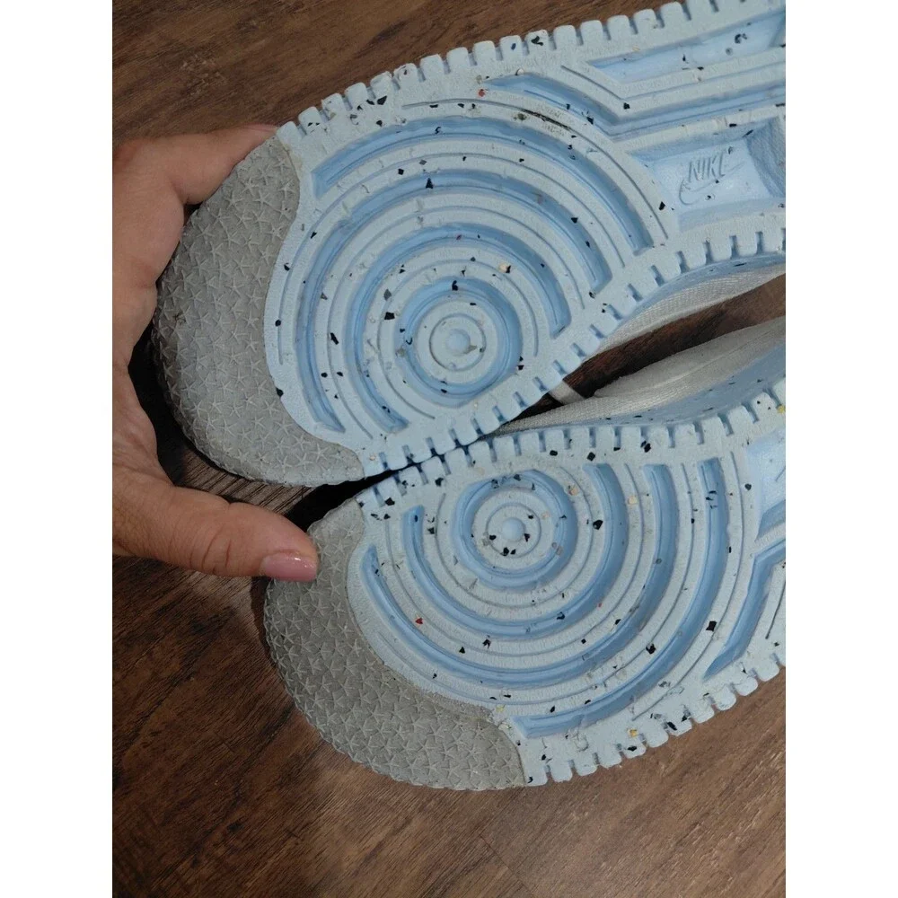 Womens Nike Air Force 1 Low Crater Flyknit White Blue Platinum DC7273-100 sz 9